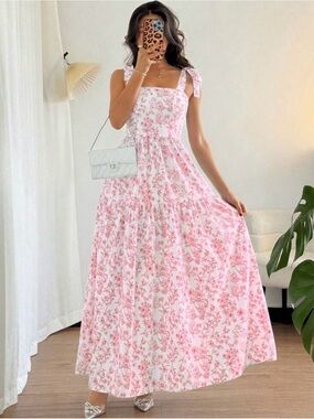 Pink Floral Smocked Sundress for Kids
